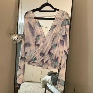 Fabletics Pastel Long Sleeve Wrap Top